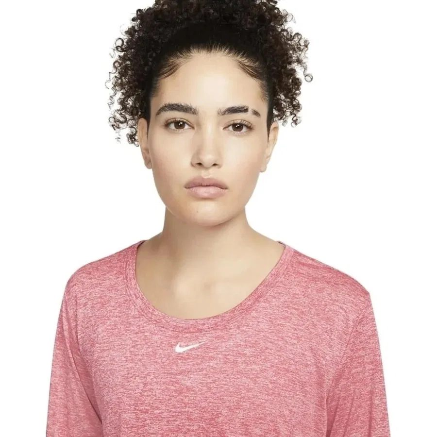 Женский свитшот из футера с длинным рукавом Nike Dri-FIT, DD0641-622, Розовый — фото 4