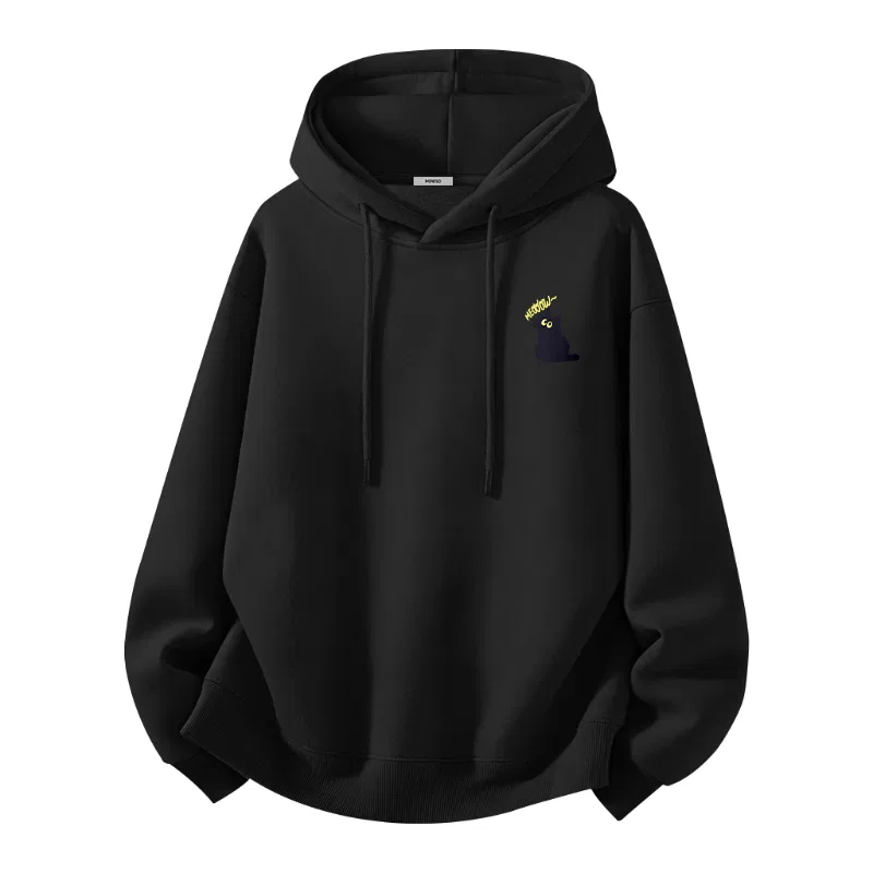 Детская толстовка хлопковая Ma Lifestyle Flavor Chest Logo MINISO, Black Fleece-Lined And Thickened