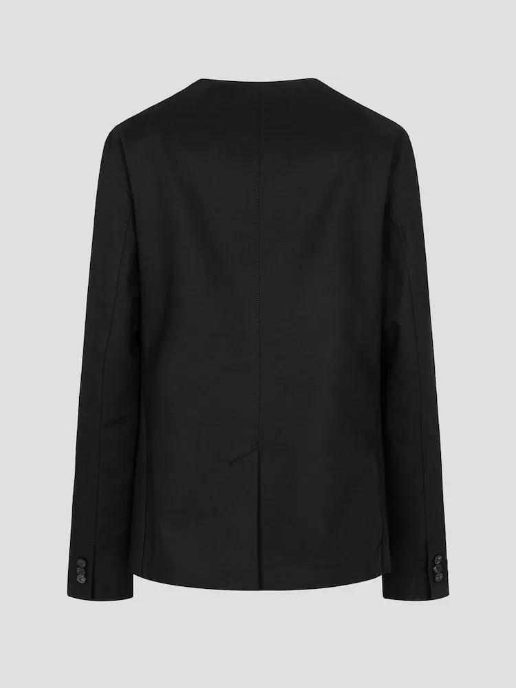 Пиджак двубортный без воротника Marino JACQUEMUS, Black — фото 2