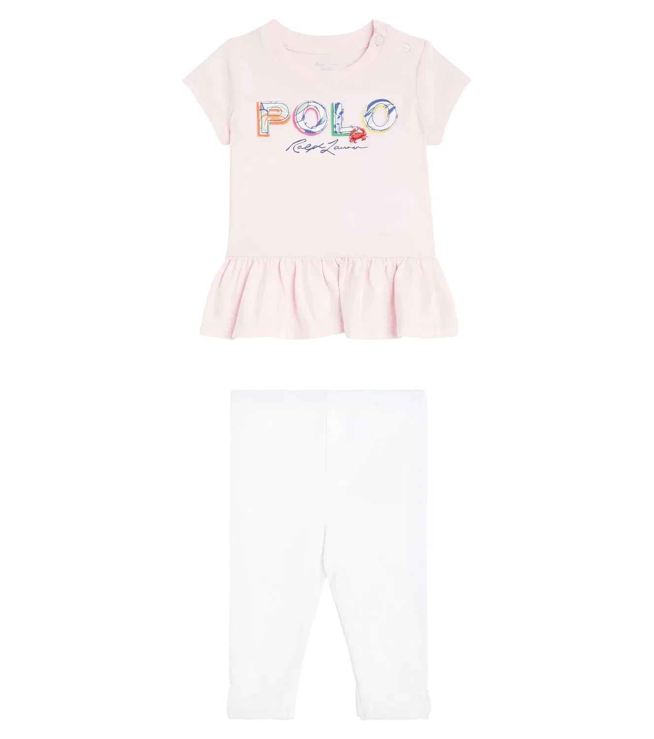 Комплект из футболки с логотипом и леггинсов Polo Ralph Lauren Kids, розовый