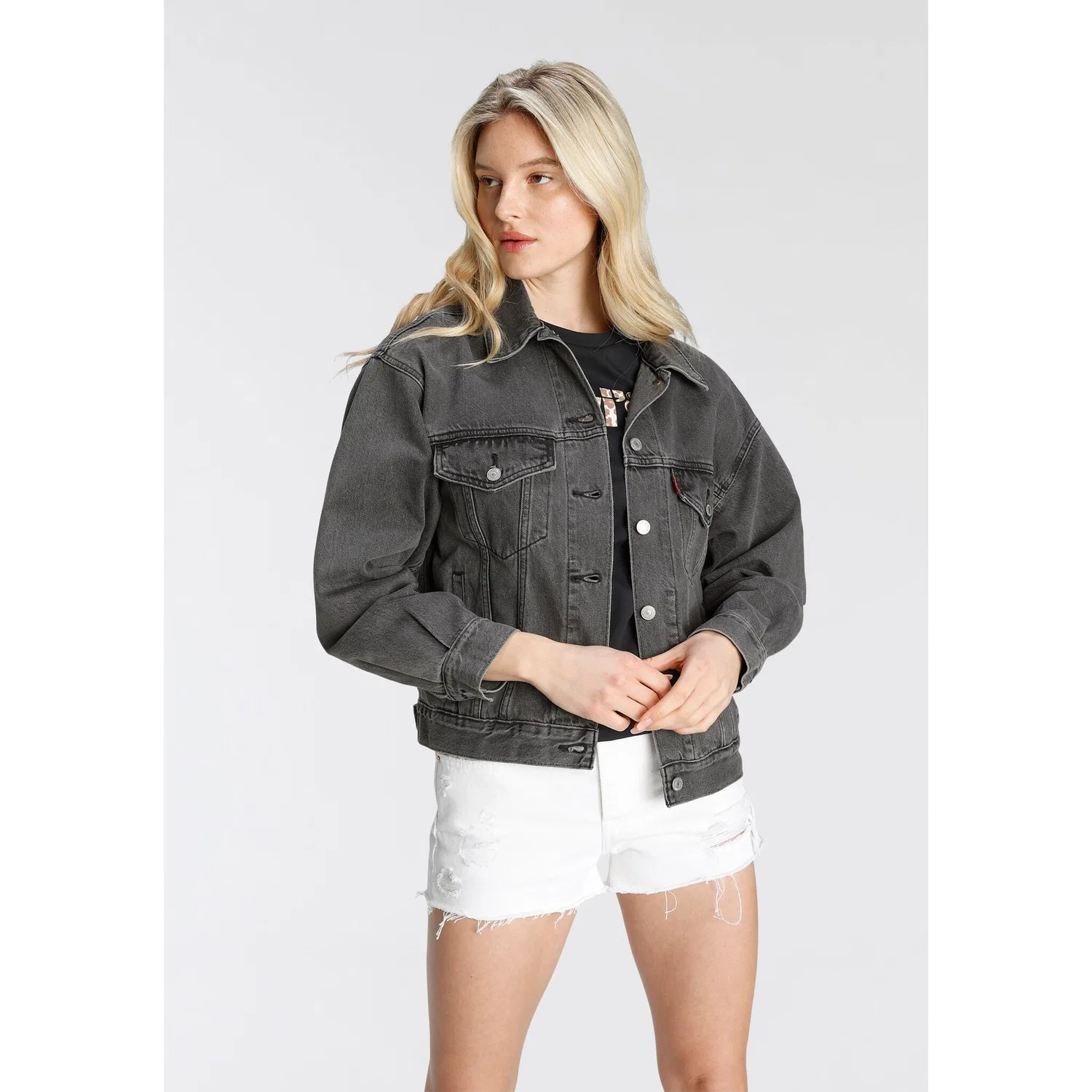 Женская джинсовая куртка свободного кроя 90S TRUCKER Levi's, Black