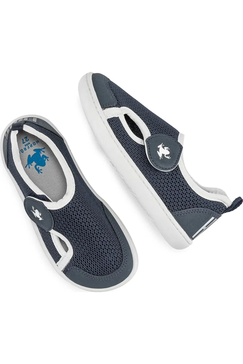 Детские кроссовки для босых ног на липучке Multi Mix Hopfrög Kids, Navy Mix — фото 4