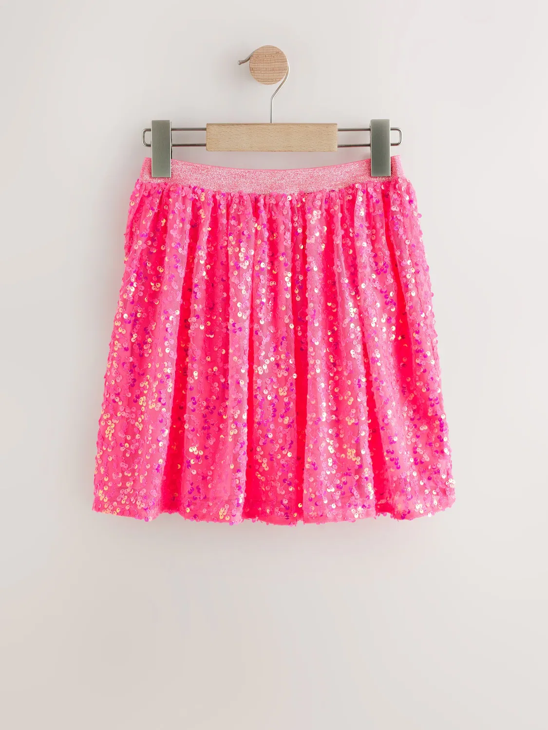 Юбка с пайетками Fluro Pink Sequin Skirt Next, флуоресцентно-розовый — фото 4
