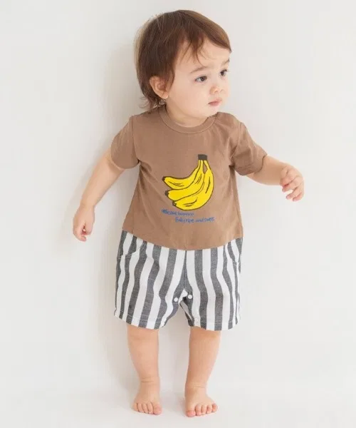 Детский комбинезон-боди с принтом фруктов Fruit Graphic Branshes, Brown