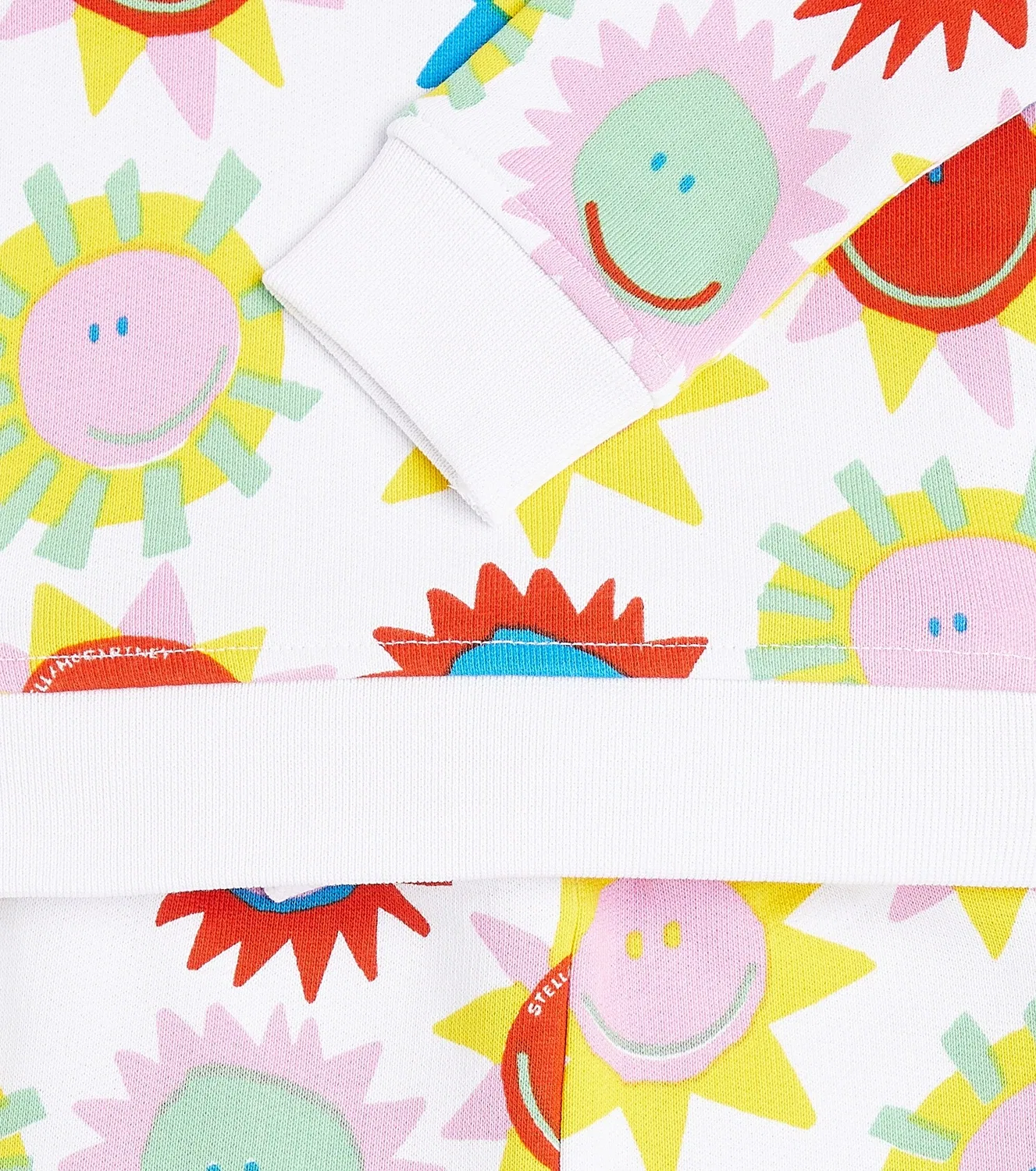 Комплект из хлопковой толстовки и брюк с кнопками на плече Stella Mccartney Kids, белый — фото 3