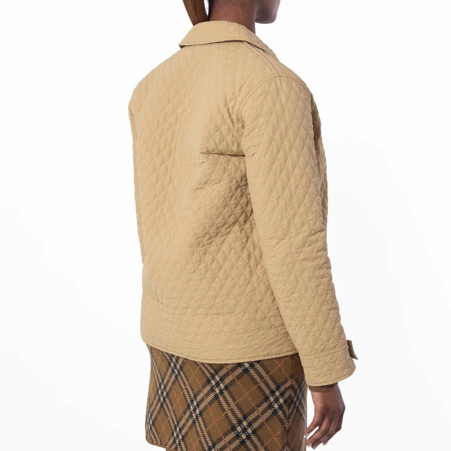Куртка стеганая двусторонняя Reversible Quilted Check Nylon Jacket Burberry, Flax — фото 4