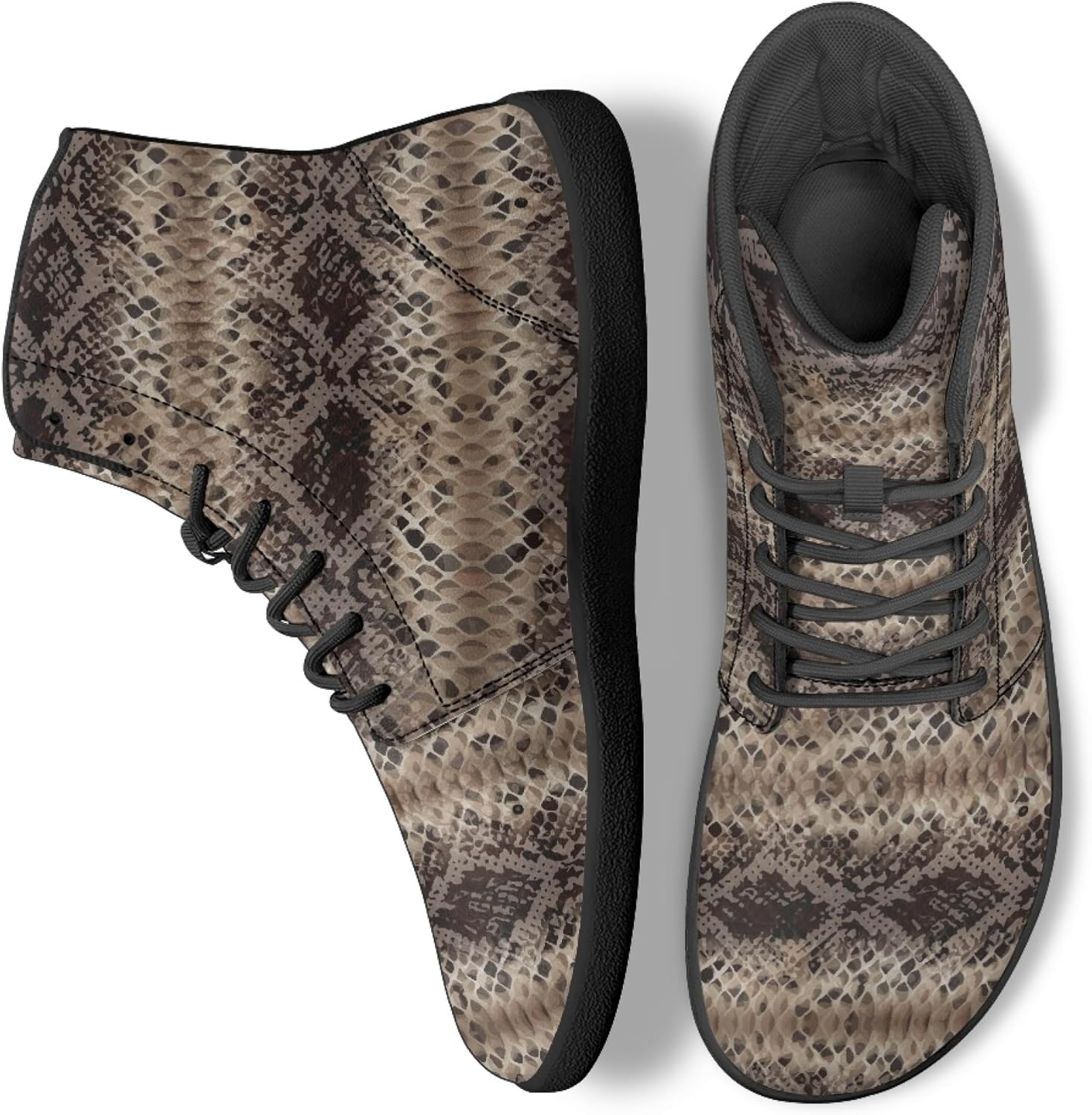 

Модные кроссовки для женщин и мужчин на высокой подошве Босоножки Плоская обувь Arleeorkee, Snakeskin