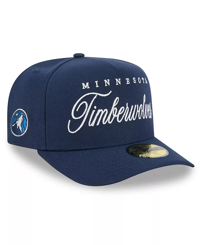 

Мужская синяя шапка Minnesota Timberwolves 2025 NBA Draft A-Frame 59FIFTY с фиксированным размером New Era