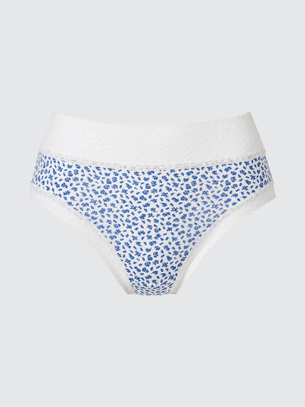 

Трусы с высокой посадкой и цветочным принтом Uniqlo, 01 off white