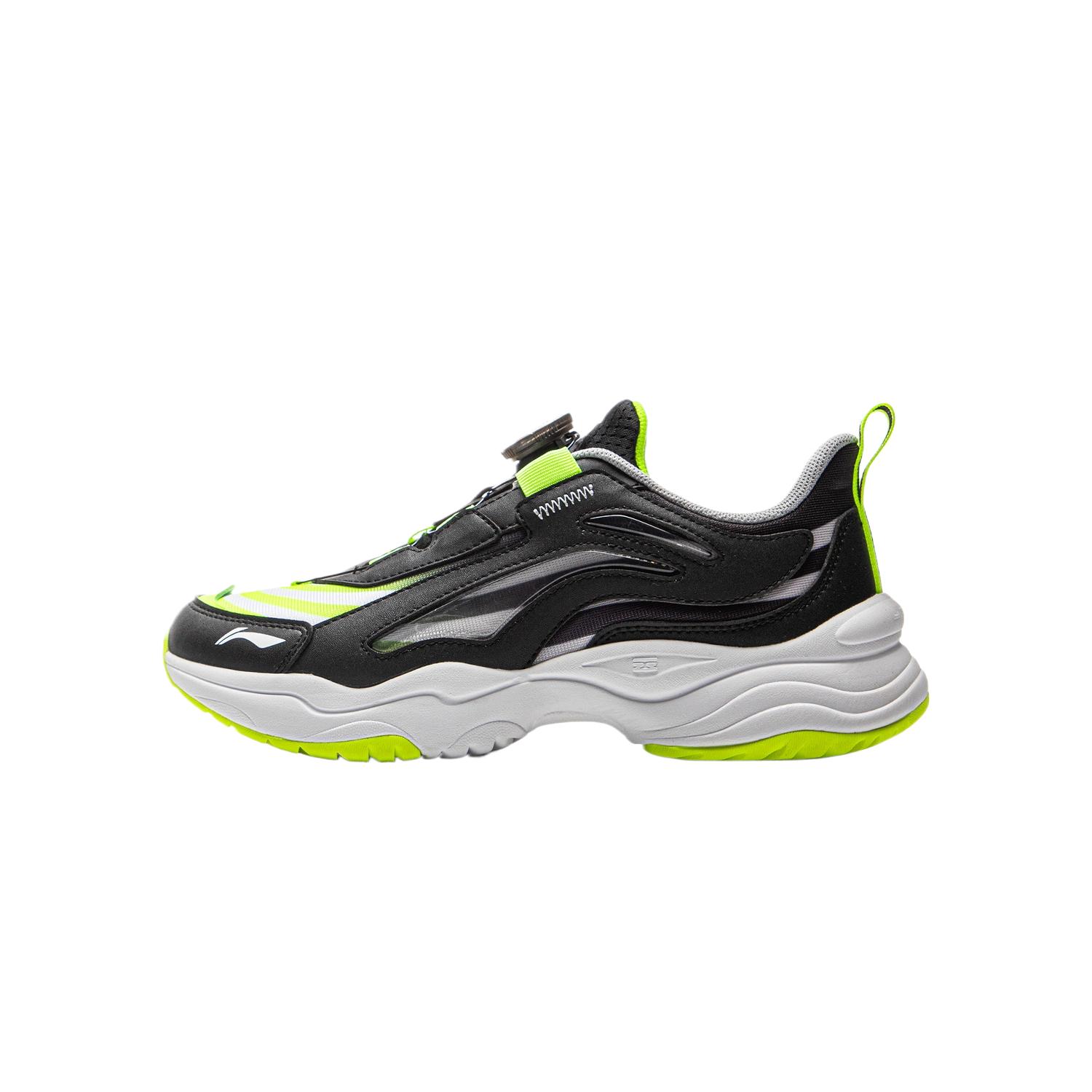 

Большие кроссовки Aurora Sports Life Shock Absorbers с низким верхом для детей LINING YOUNG, черный/зеленый
