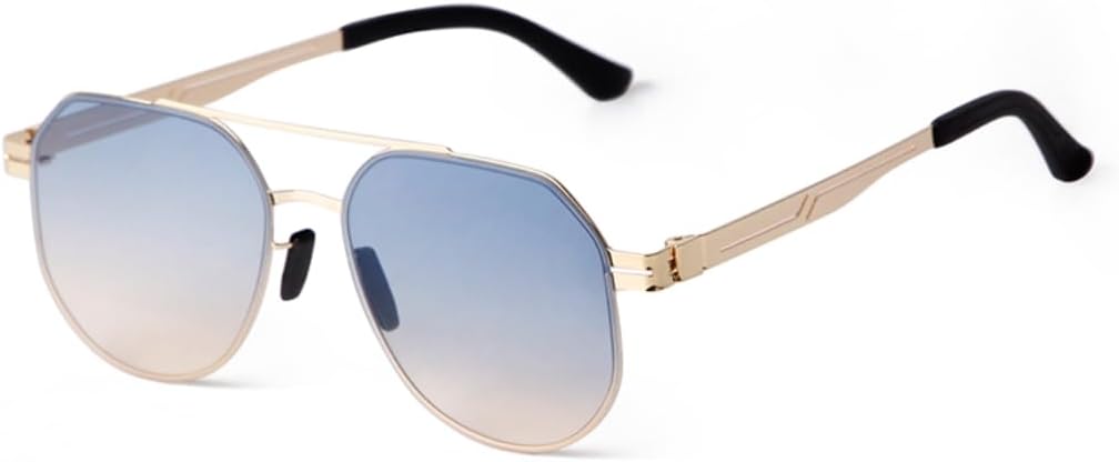 

Солнцезащитные очки с защитой UV400 | Градиентный серый металлический двойной мостик | Для женщин и мужчин, для занятий спортом на открытом воздухе и вождения DSVIGF, 05