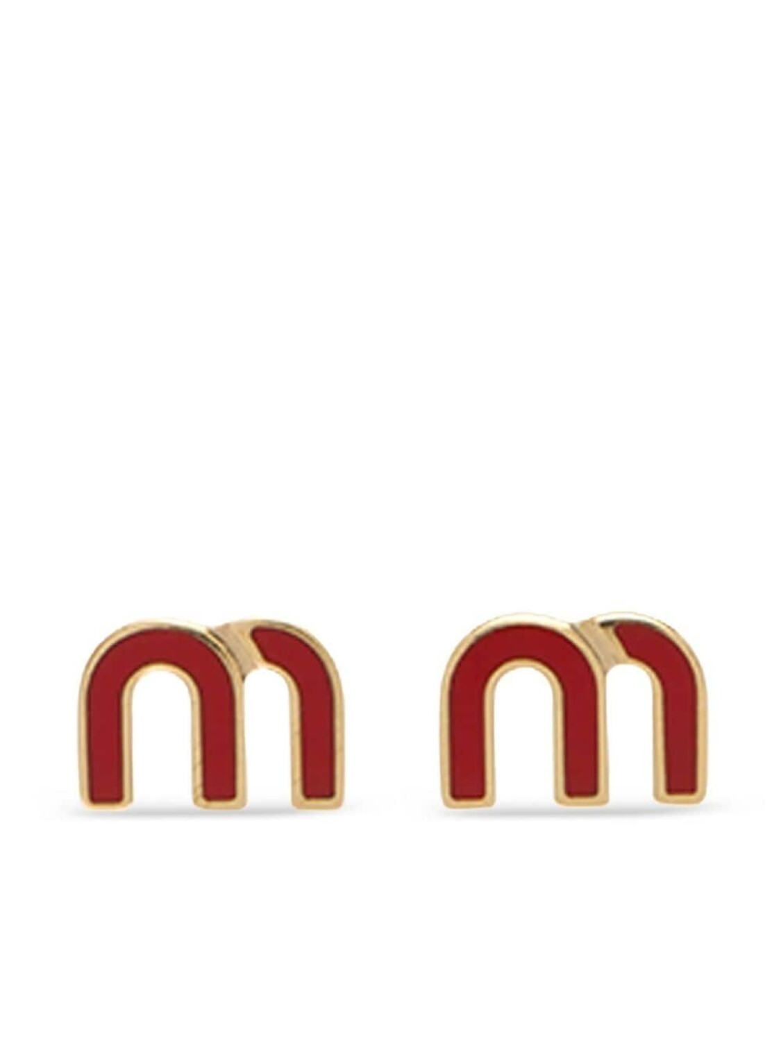 

Серьги-гвоздики с монограммой Miu Miu, красный