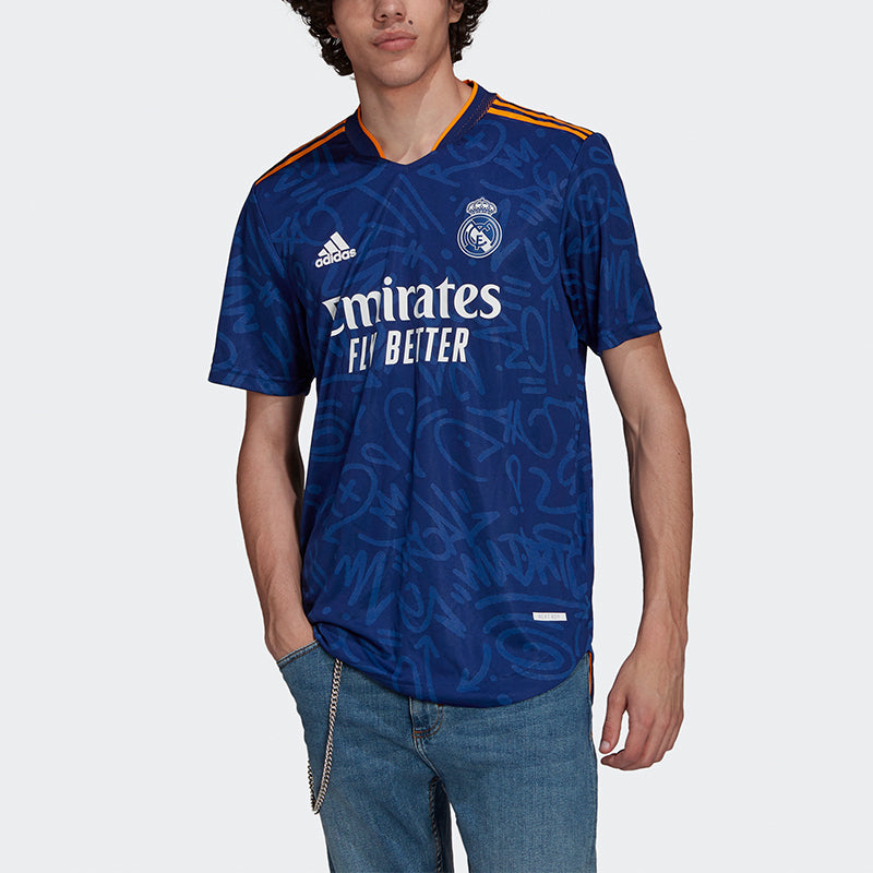 Джерси adidas Real Madrid Away Player Edition Soccer/Football Sports Short Sleeve Jersey Blue — фото 3
