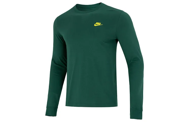 Nike Футболка мужская оливковая с круглым вырезом умеренно прямого кроя