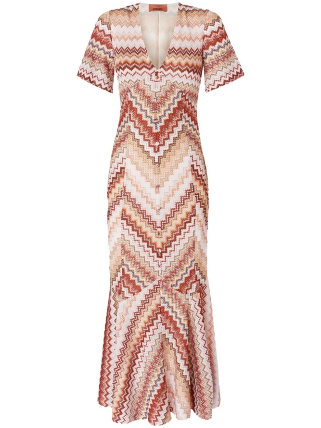 

Missoni платье макси с узором зигзаг, коричневый