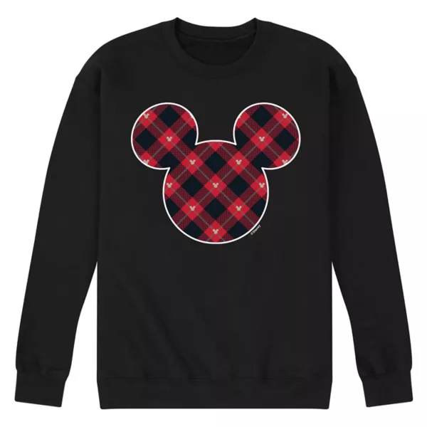 

Мужская футболка с клетчатым принтом и силуэтом Микки Мауса Disney, черный