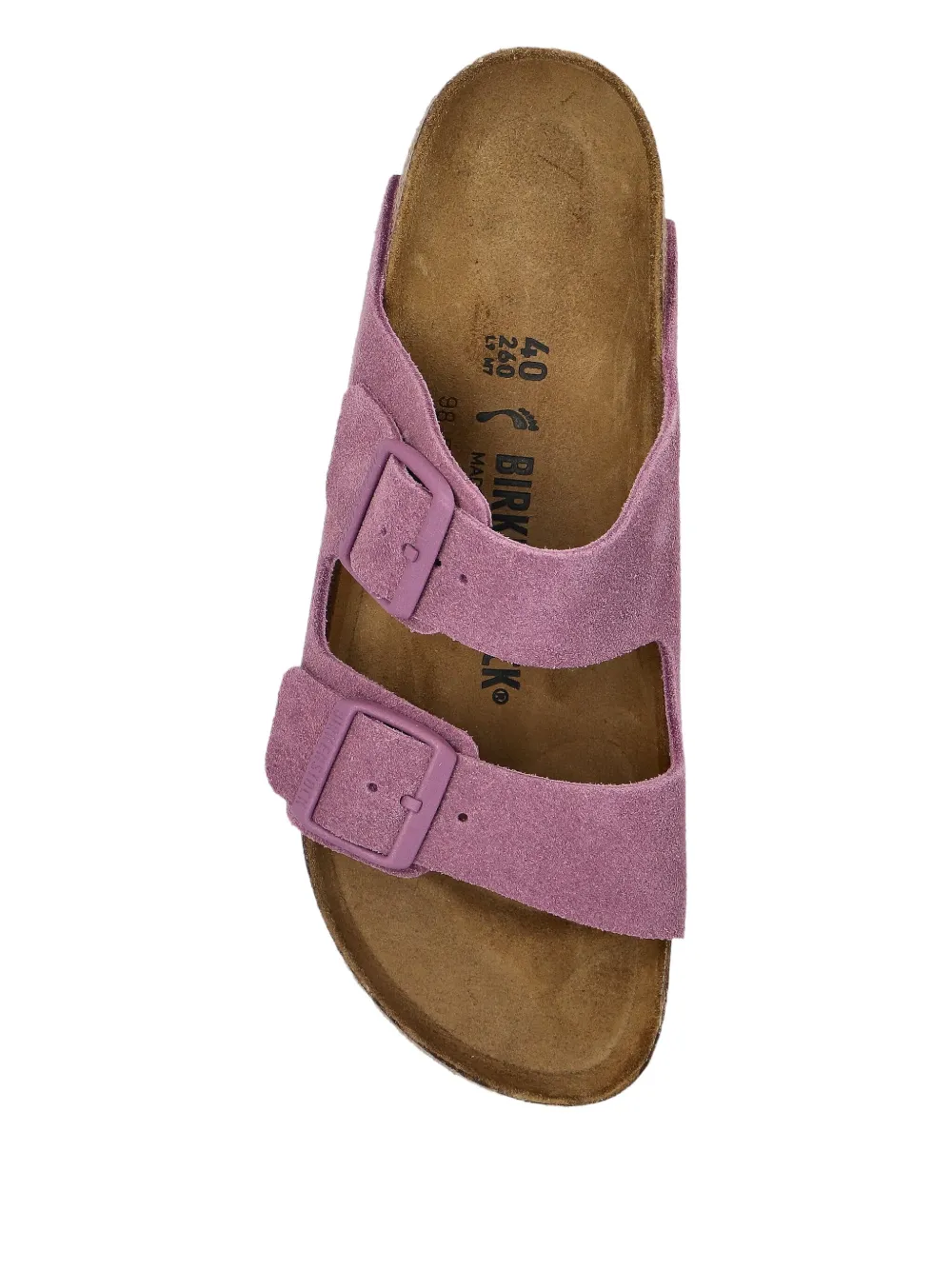 Замшевые сандалии с двумя пряжками на плоской подошве BIRKENSTOCK, розовый — фото 3