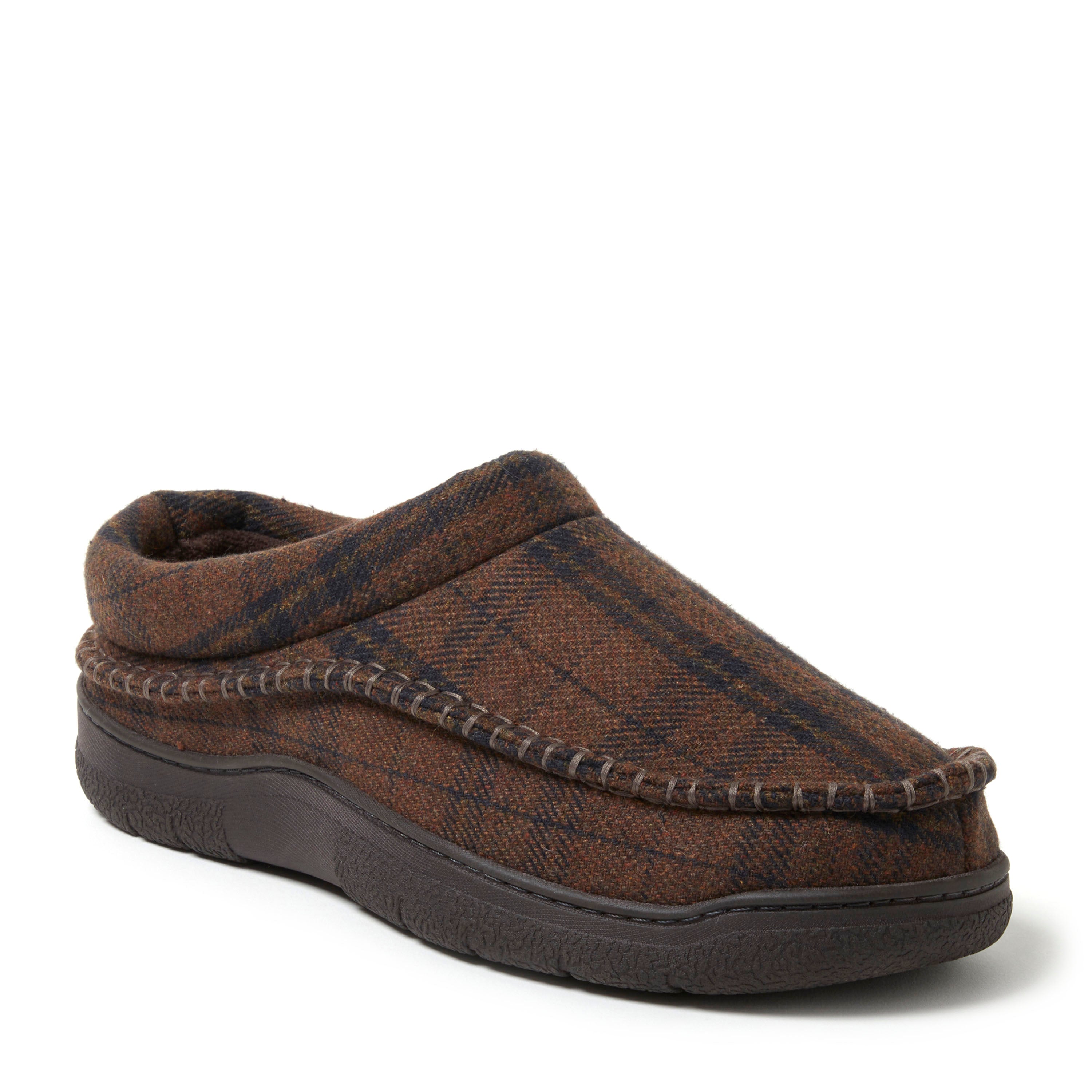 

Dearfoams Мужские мокасины Thompson в клетку с мыском Clog House Shoe Slip