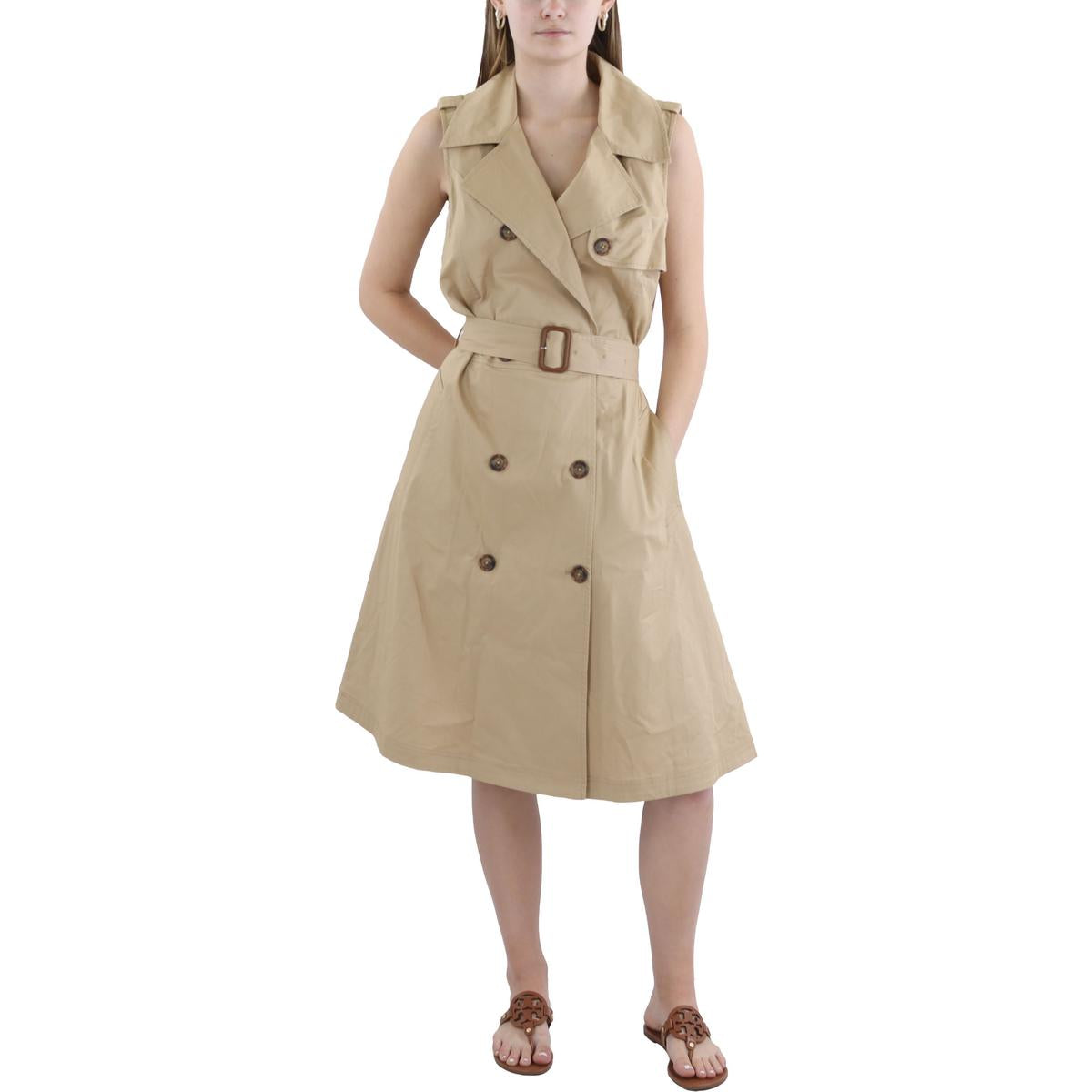 

Женское двубортное платье-рубашка-тренч Lauren Ralph Lauren, цвет tan