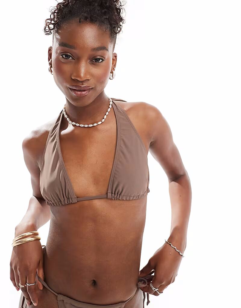 

Комплект из бикини с высоким лифом, коричневого цвета Collusion