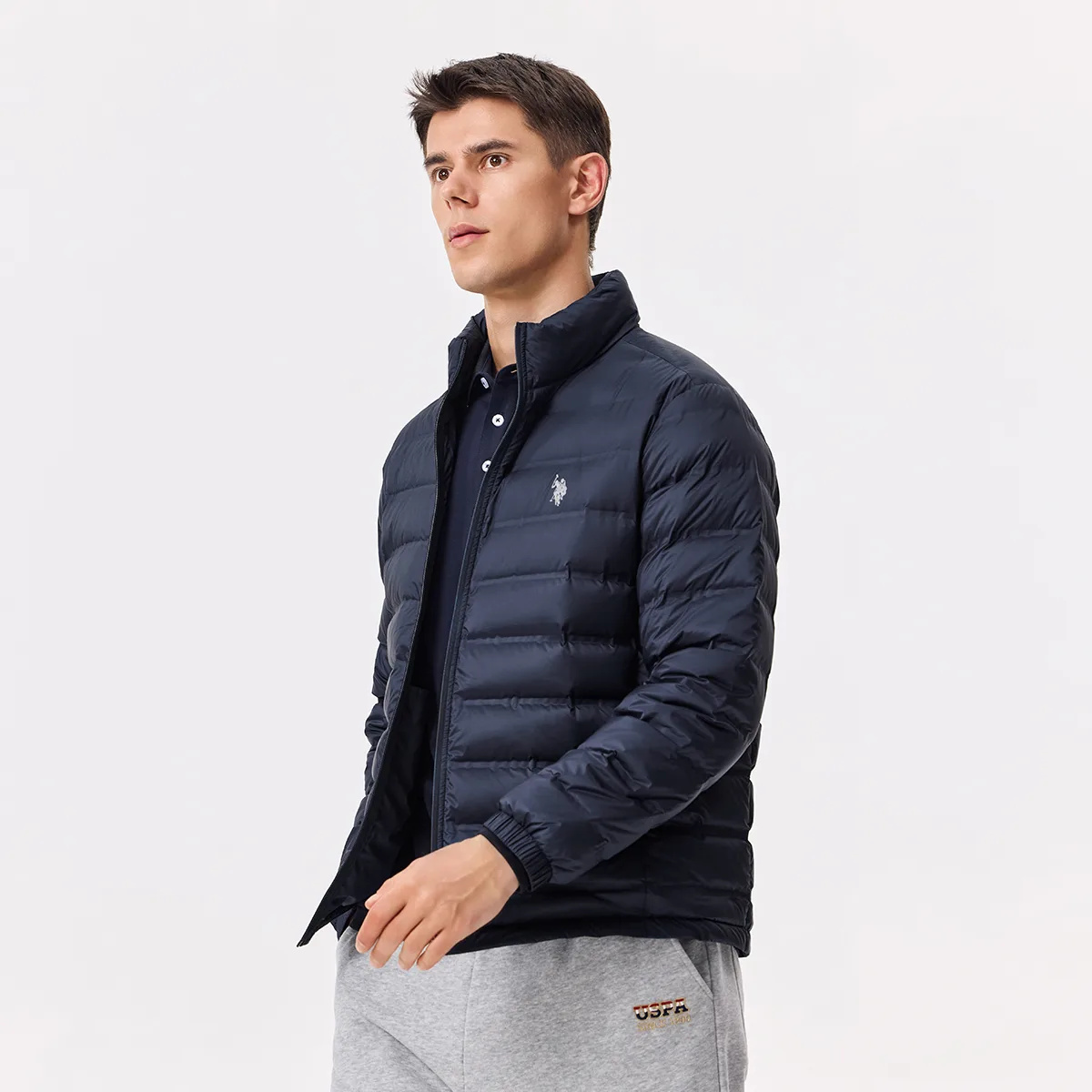 Мужская пуховая куртка U.S. POLO ASSN., темно-синий — фото 4