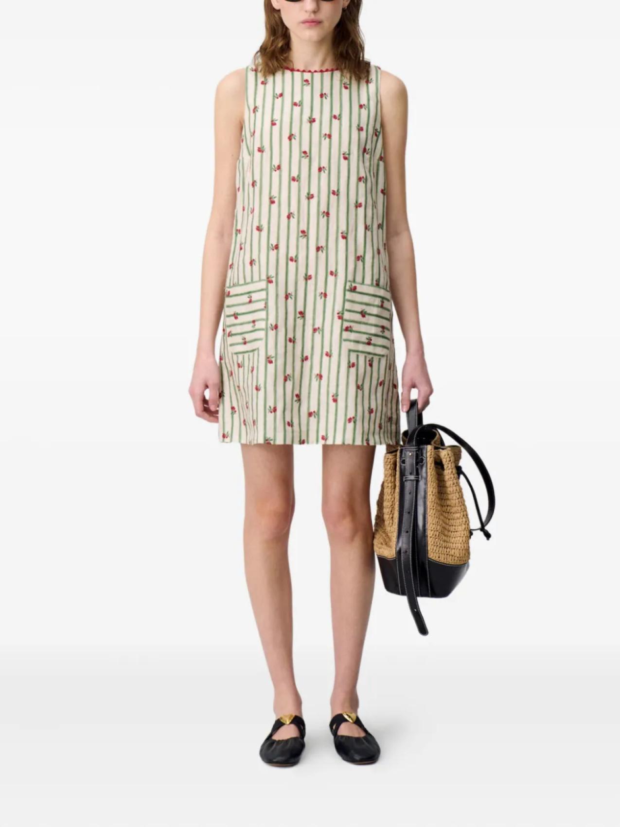 

Мини-платье Claudie Pierlot с цветочной вышивкой, нейтральный