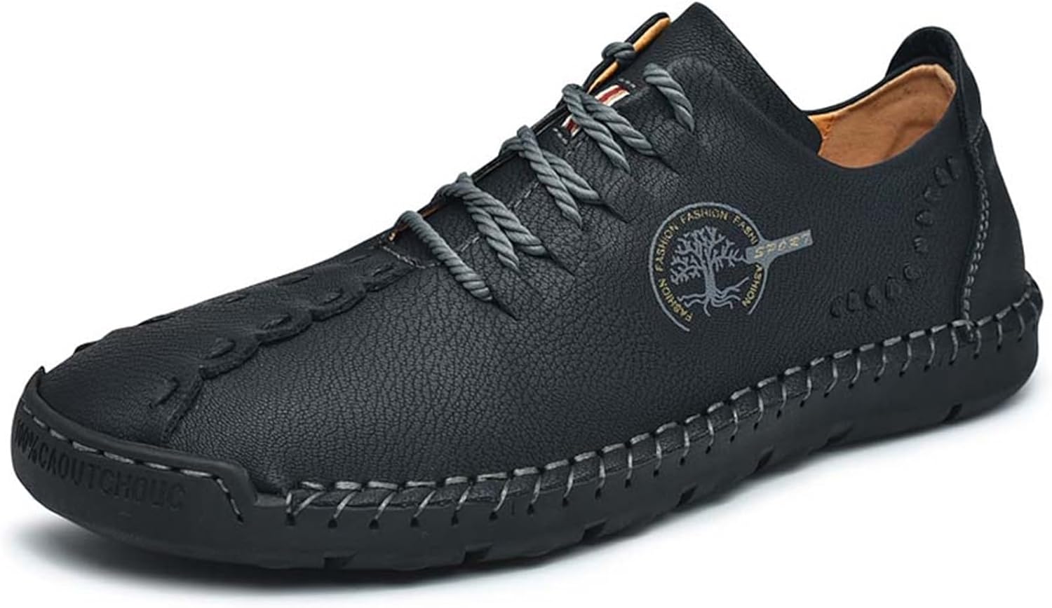 

Мужские модные кожаные лоферы на шнуровке с нескользящей подошвой Generic, черный