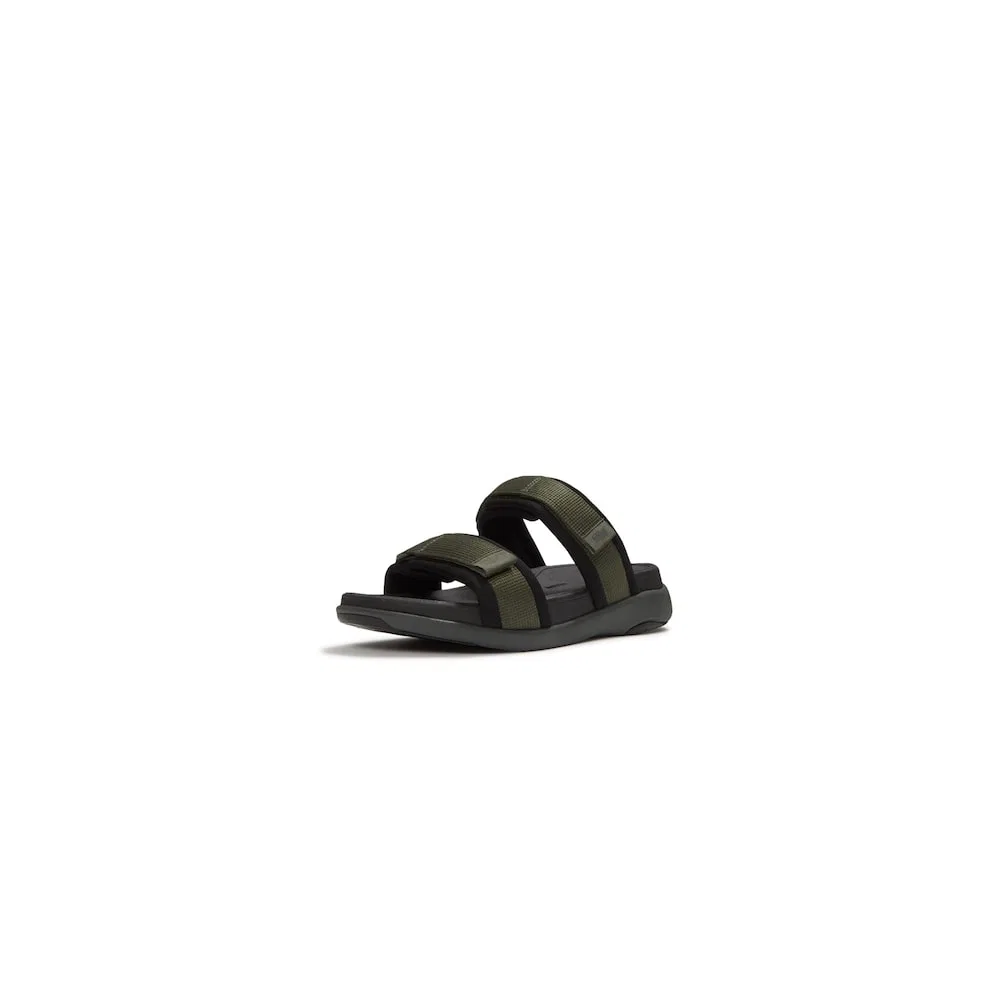 Мужские оливково-чёрные слайды с регулируемым ремешком от Fitflop — фото 3