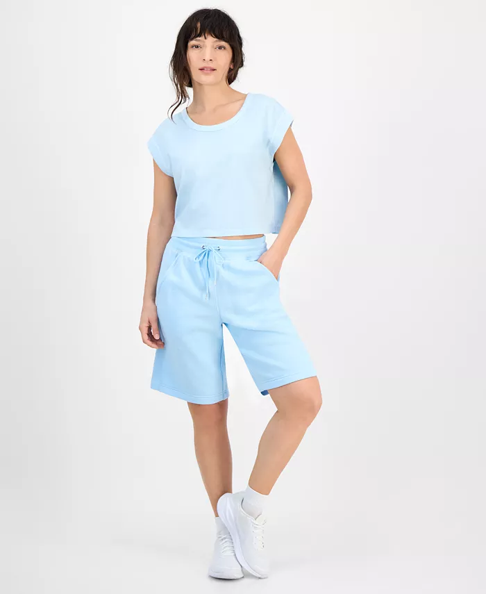 

Женские шорты-бермуды из хлопковой смеси ID Ideology, синий