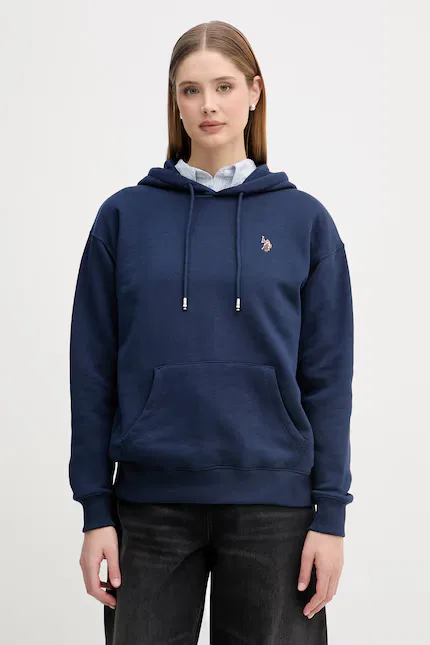 Худи женское свободное DHM U.S. Polo Assn., синий