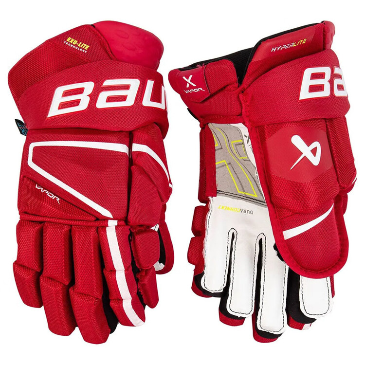 

BAUER Новая модель 2022 HYPERLITE перчатки для хоккея с шайбой, элитные соревновательные для юниоров и взрослых, юниорские 33 см красные