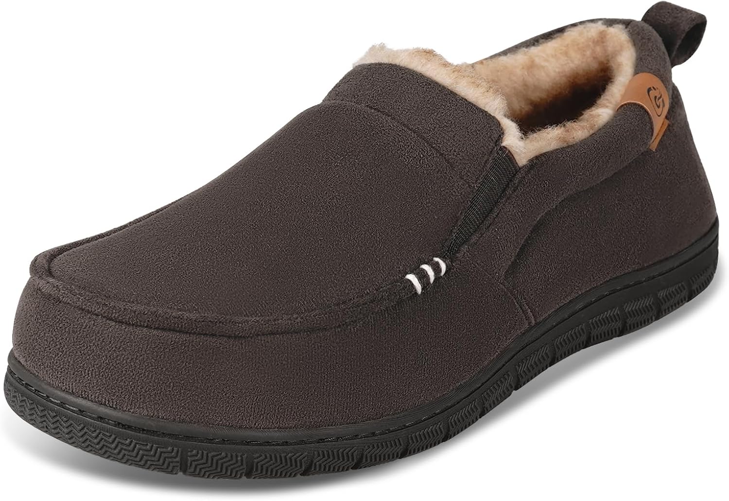 

Мужские мокасины Garonne с эффектом памяти, пушистые домашние тапочки с противоскользящей резиновой подошвой для дома и улицы, Coffee