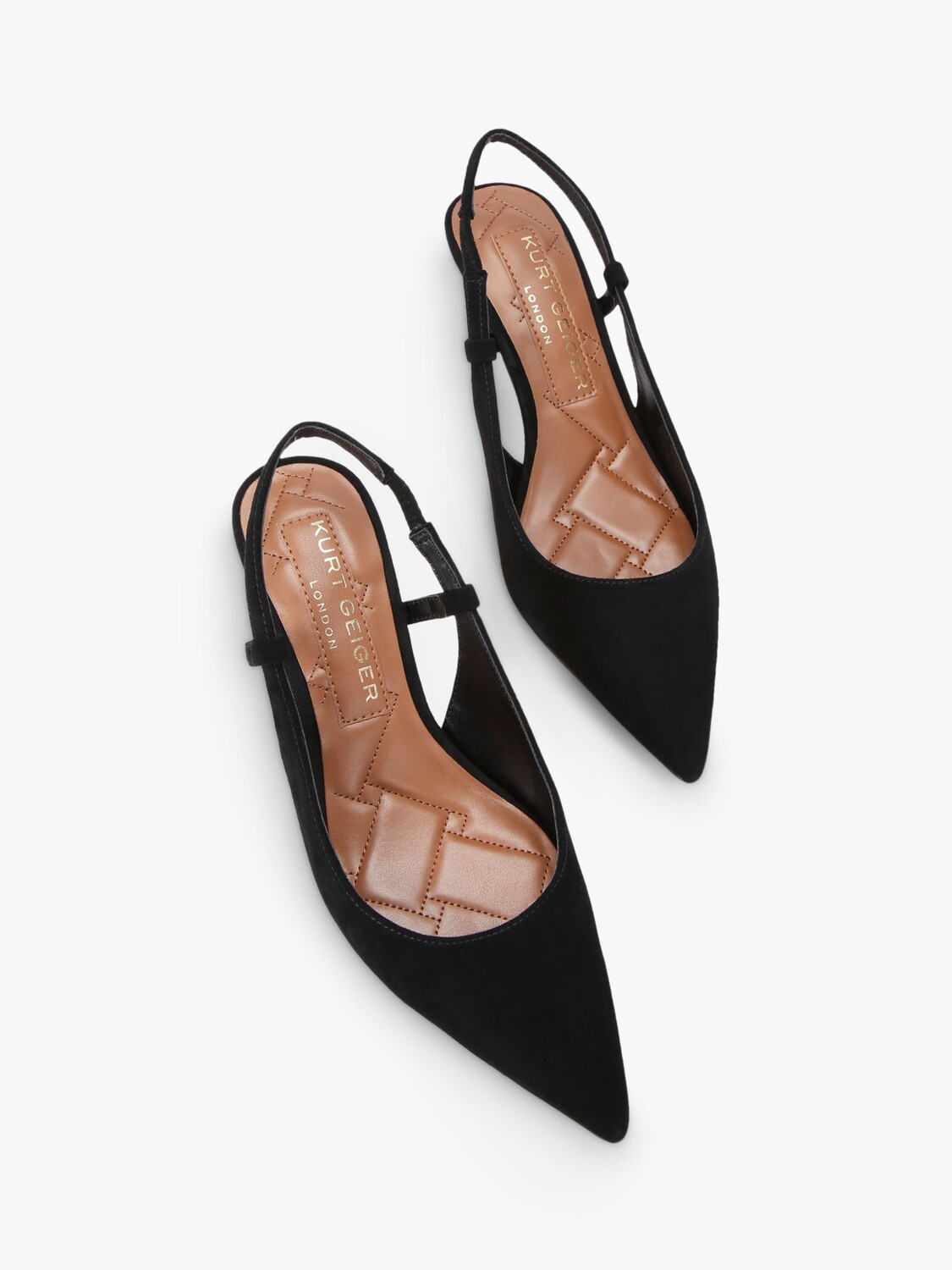 Kurt Geiger London Belgravia Замшевые туфли-лодочки с пяткой на пятке, черный — фото 2