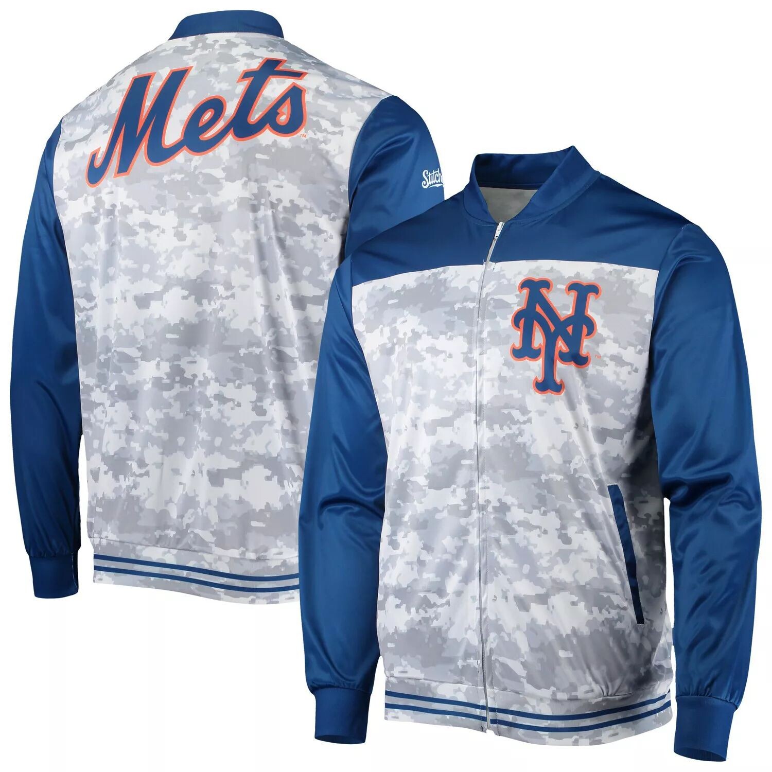 

Мужская камуфляжная куртка с молнией во всю длину Royal New York Mets Stitches, Хаки, Мужская камуфляжная куртка с молнией во всю длину Royal New York Mets Stitches