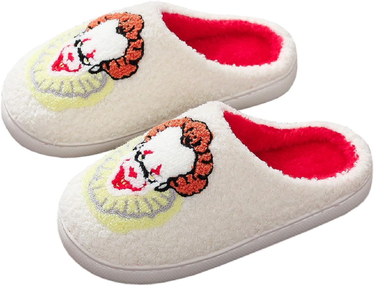 

Рождественские тапочки Titype, милые праздничные тапочки, теплые домашние тапочки для женщин и мужчин, пушистые тапочки для улицы и дома, тапочки для спальни, домашняя обувь для дам, белый