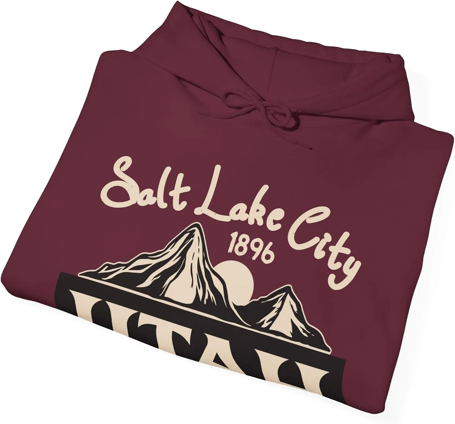 Толстовка с капюшоном Utah Salt Lake City College, университетская футболка, подарок из штата Юта, толстовка с капюшоном с изображением национального парка, хлопковая толстовка унисекс GENERIC, бордовый — фото 2