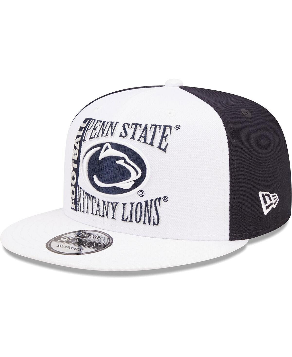 

Мужская белая, темно-синяя кепка Penn State Nittany Lions Retro Sport 9FIFTY Snapback New Era