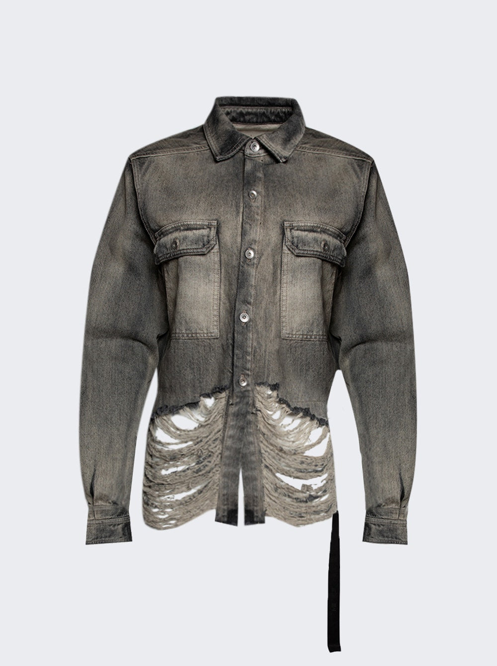 

Укороченная рубашка Giacca Denim Rick Owens Drkshdw, серый