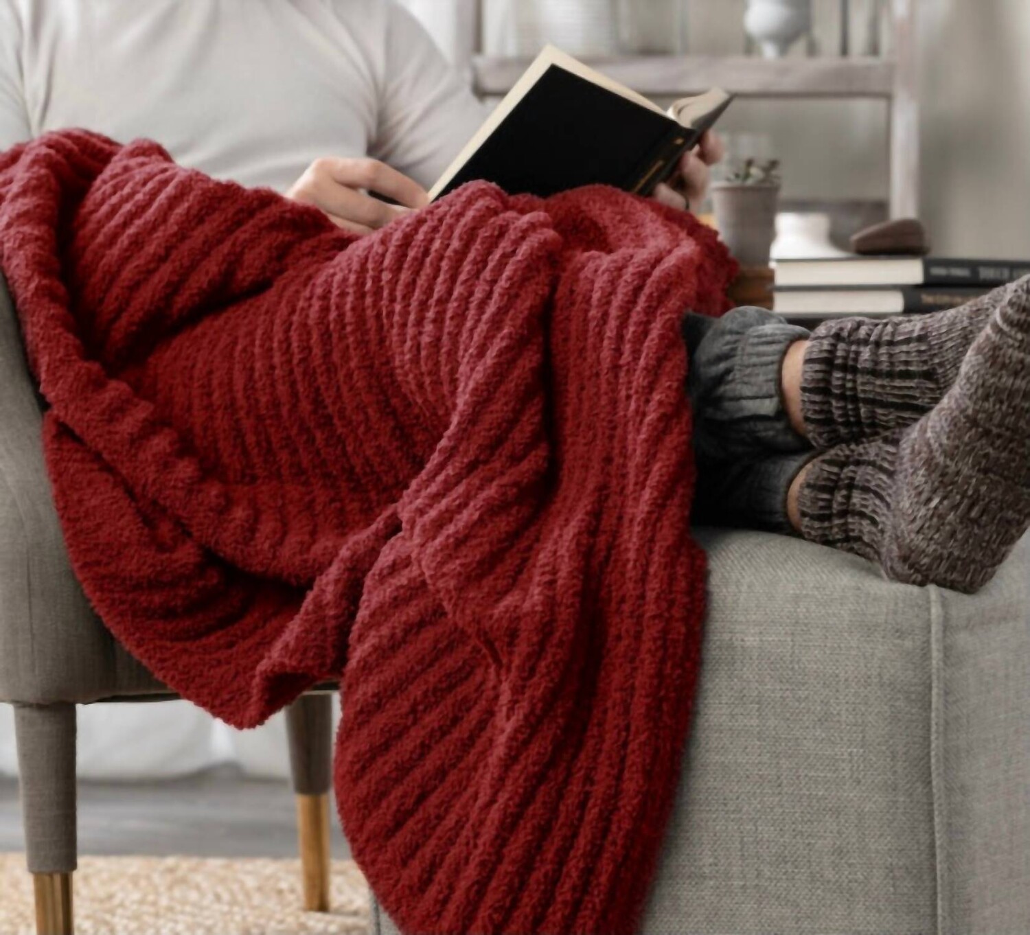 

Красное одеяло в рубчик DEMDACO, цвет Red