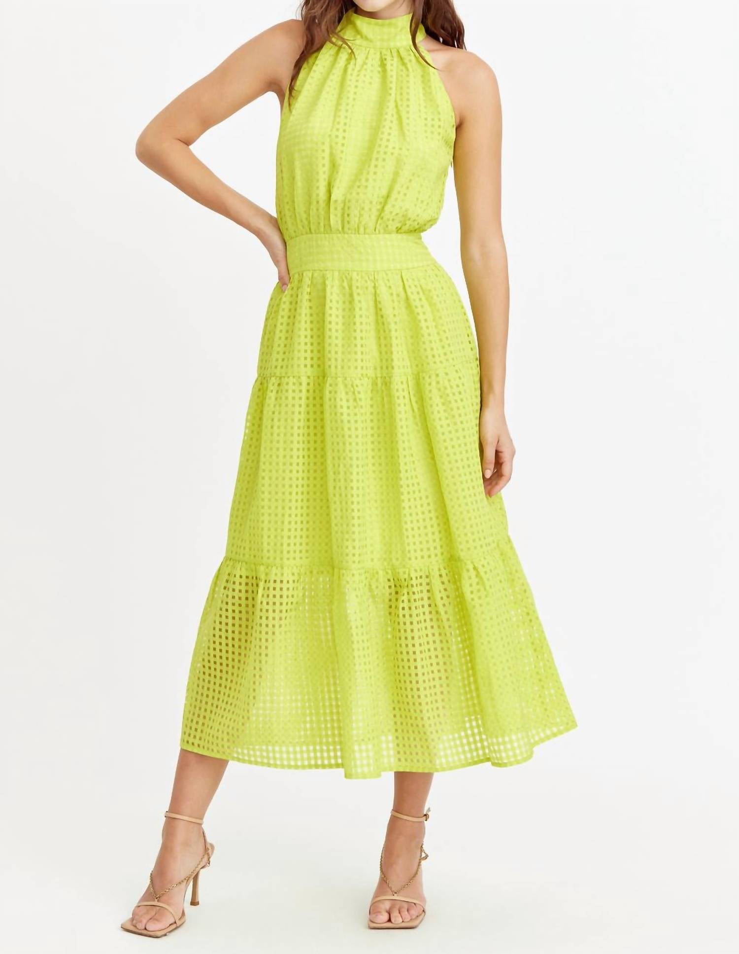 

Платье Angel Seersucker Halter в цвете Cyber ​​Lime adelyn rae, цвет cyber lime