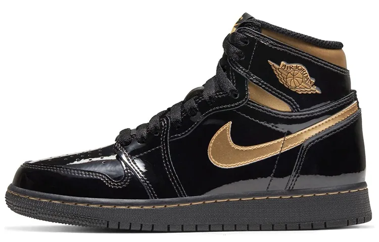 Jordan Кроссовки Air 1 Retro High OG Black Metallic Gold GS