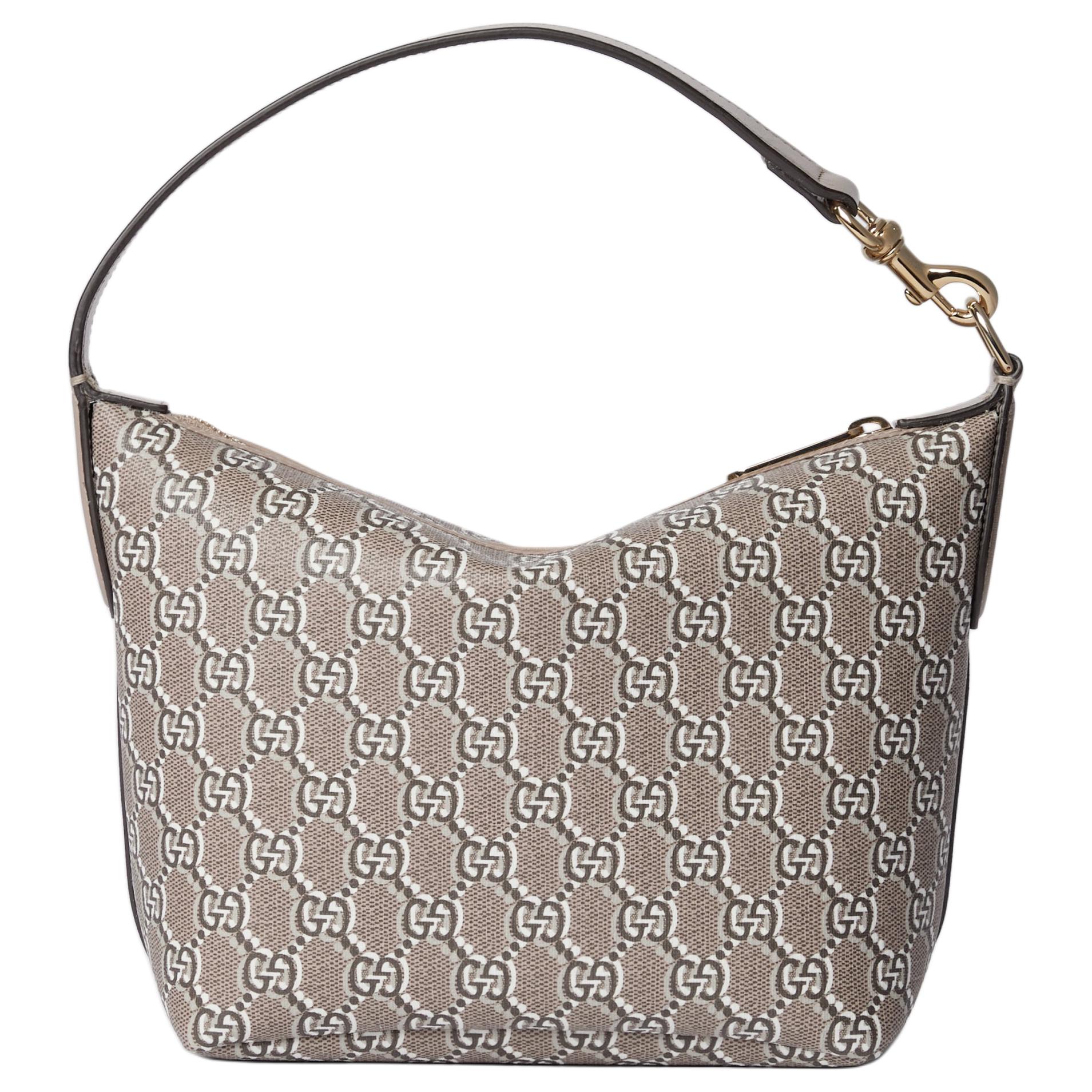 Мини-сумка GUCCI из канваса, бежевая — фото 4