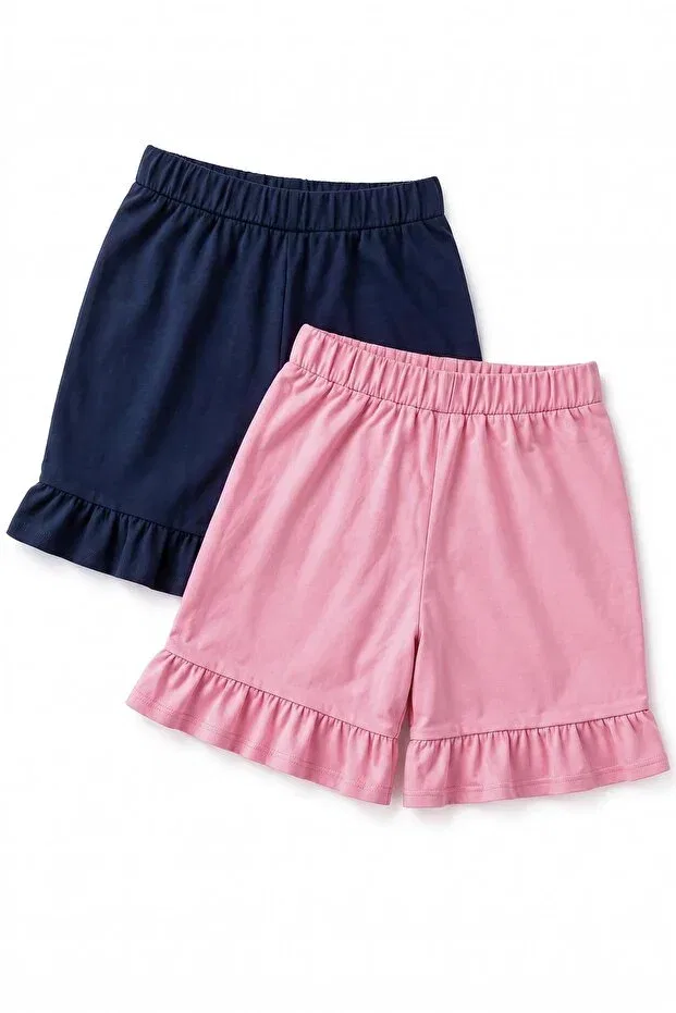 Детские шорты для девочек хлопковые Basic Perendi, Ş. Pink-Blue