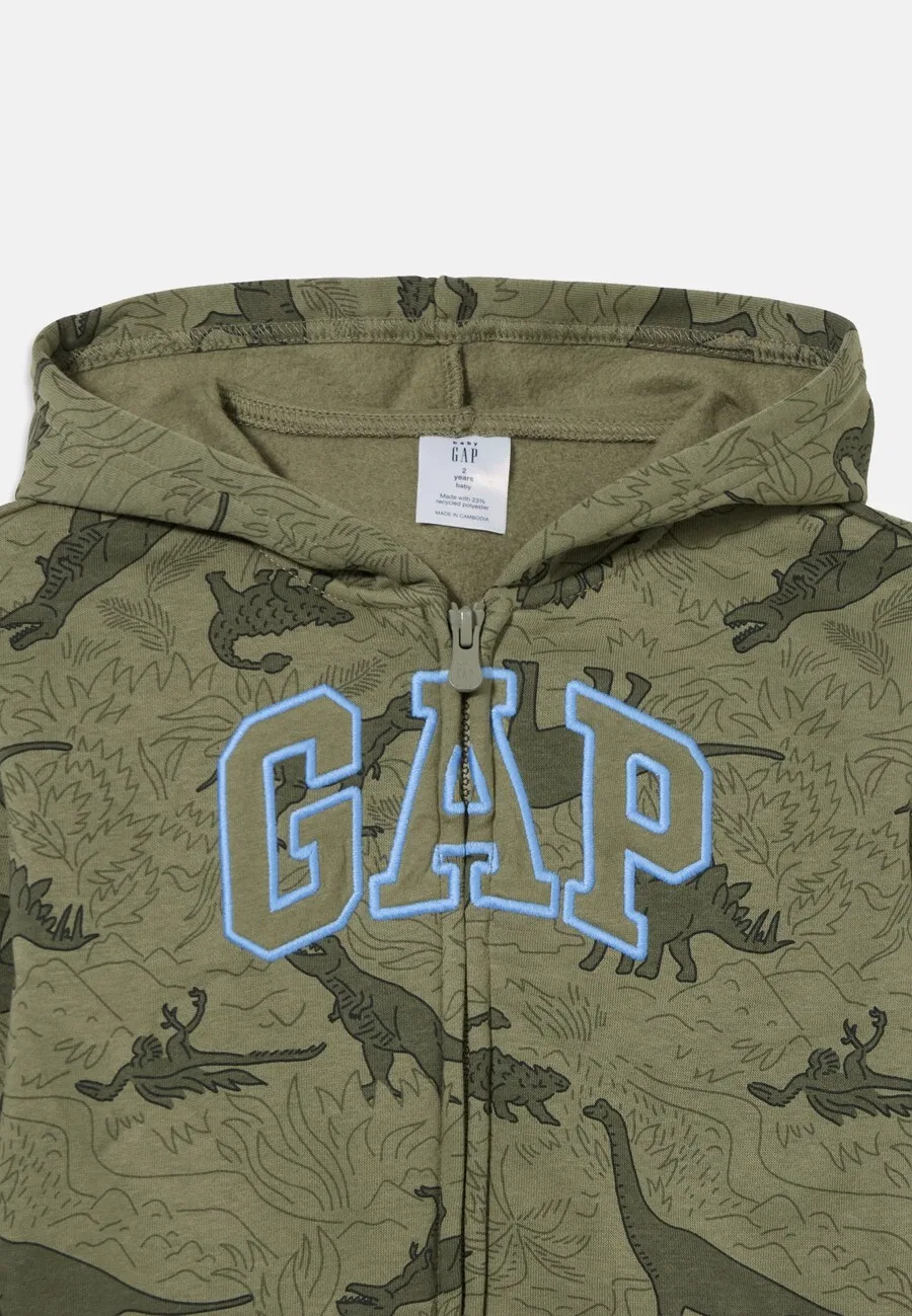 Толстовка на молнии GAP 'NVLTY' оливкового и темно-зеленого цвета — фото 4
