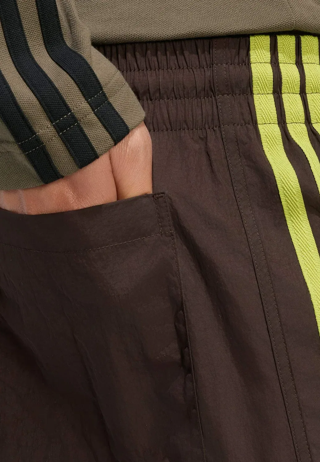 Шорты для спринта - спортивные штаны Adidas Originals, Aurora Coffee Preloved Lime — фото 4