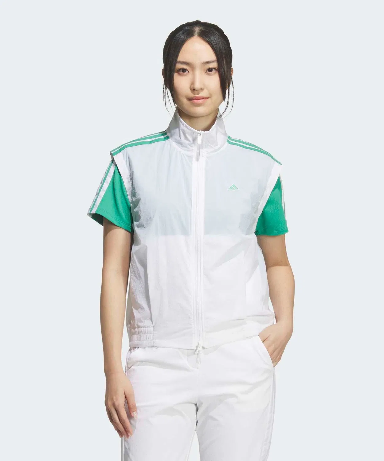 Женский жилет из рипстопа с принтом Three Stripes Woven Vest Adidas, Белый