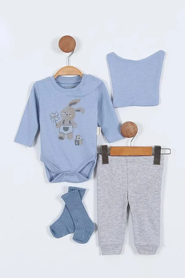 Детский комплект для выписки с кроликом, Maibella, Indigo