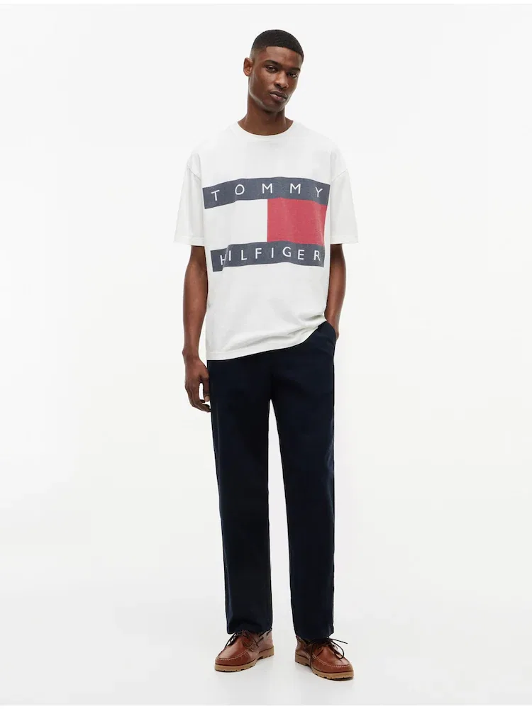 Футболка с принтом, Relaxed Fit, Heritage Flag TOMMY HILFIGER, White — фото 2