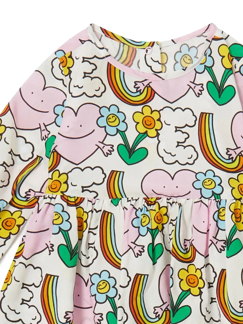 Расклешенное платье с графичным принтом Stella McCartney Kids, белый — фото 4