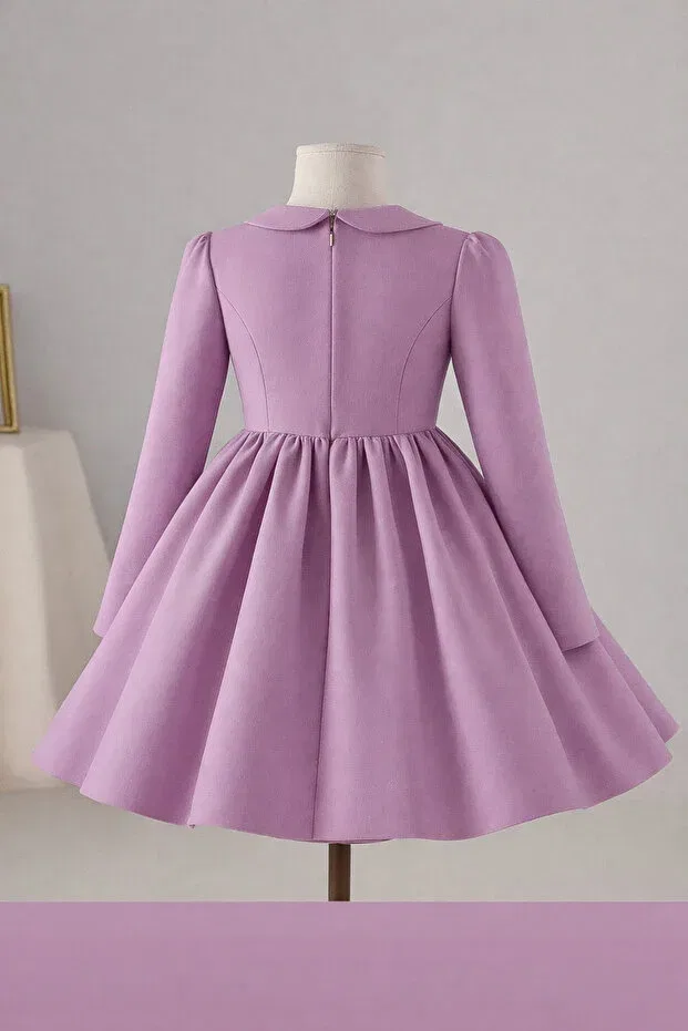 Детское платье для девочек с длинным рукавом Musgem, Pink — фото 3